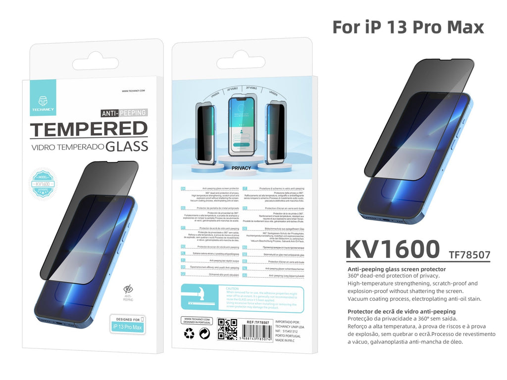 Protector de Pantalla Premium Techancy KV1600 – Vidrio Templado para Smartphone