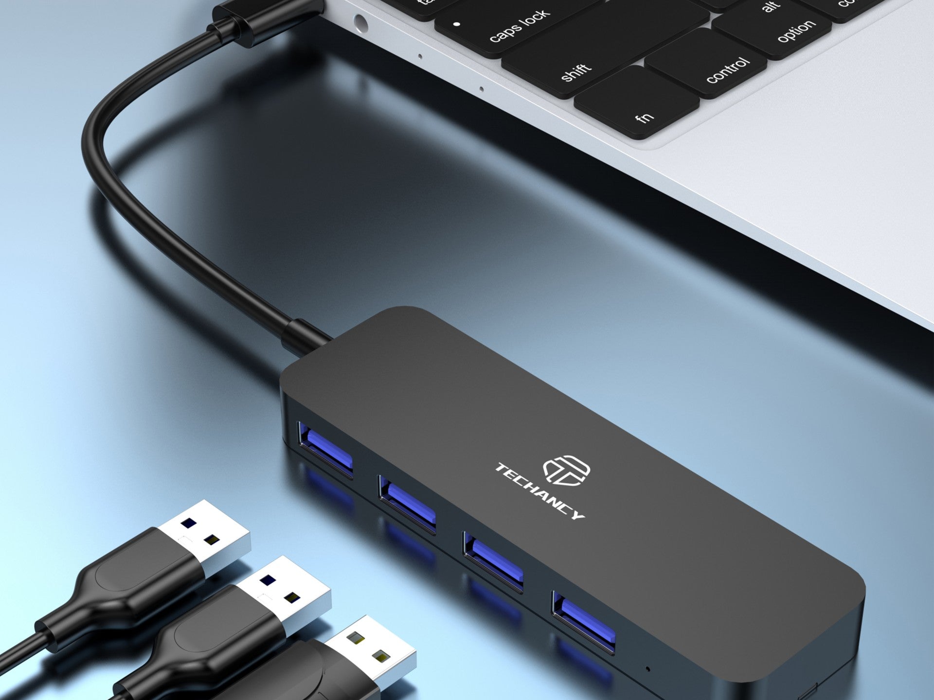 Hub Tipo C a USB 3.0 Techancy KK2107 – 3 Puertos para Mayor Conectividad