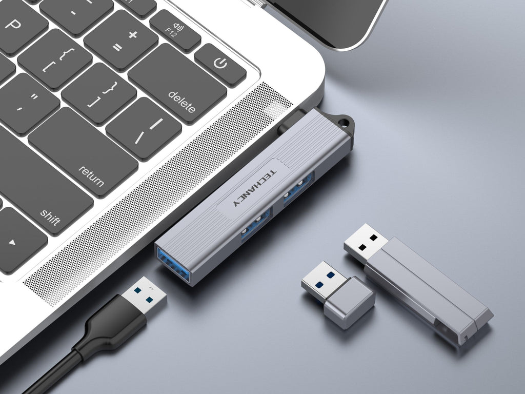 Techancy Hub USB-C a 3 Puertos USB 3.0 KT2907 – Compatible con Mac OS, Windows y Linux, Transferencia de Datos 5Gbps