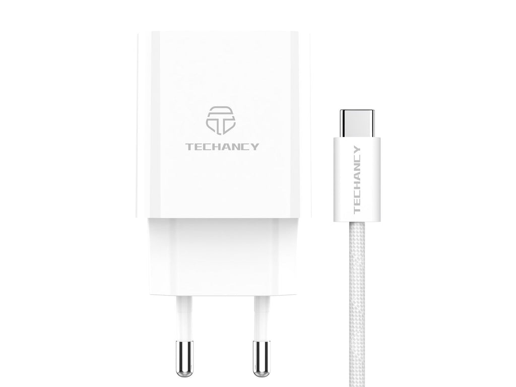 Cargador de Pared USB-A + USB-C Techancy TA2820 – Carga Rápida Doble Puerto