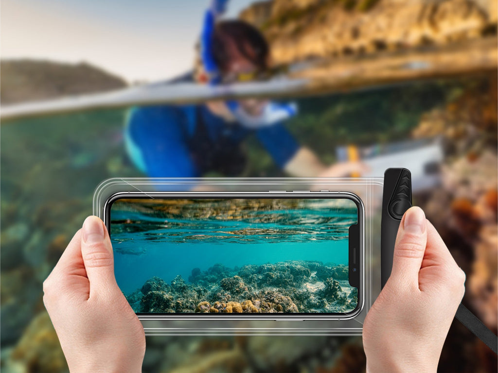 Techancy Funda Impermeable para Smartphone TU7451 – 7 Pulgadas, IPX8, Fotos Nítidas, Negro