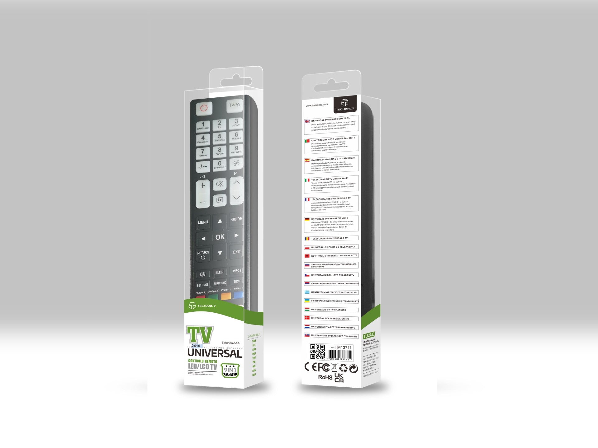 Control Remoto Universal para TV Techancy TU2411 – Compatible con Múltiples Marcas