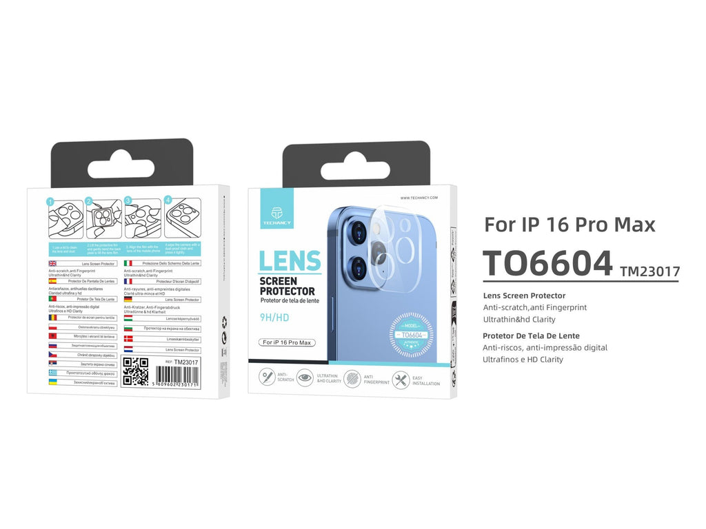 Protector de Lente Cámara Techancy TO6604 para iPhone 16 Pro Max