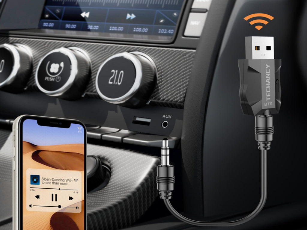 Adaptador Bluetooth Inalámbrico 2 en 1 Techancy TQ5901 – Transmisor y Receptor de Audio