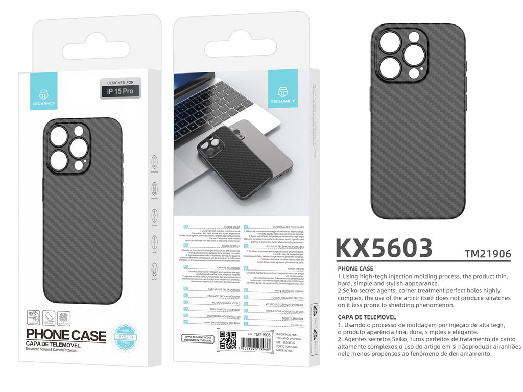 Funda Ultrafina de Fibra de Carbono Techancy KX5603 – Protección Elegante para Celular