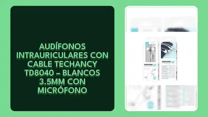 Aud&iacute;fonos Intrauriculares con Cable Techancy TD8040 &ndash; Blancos 3.5mm con Micr&oacute;fono by@Outfy