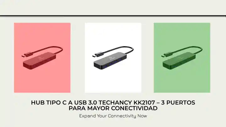 Hub Tipo C a USB 3.0 Techancy KK2107 &ndash; 3 Puertos para Mayor Conectividad by@Outfy